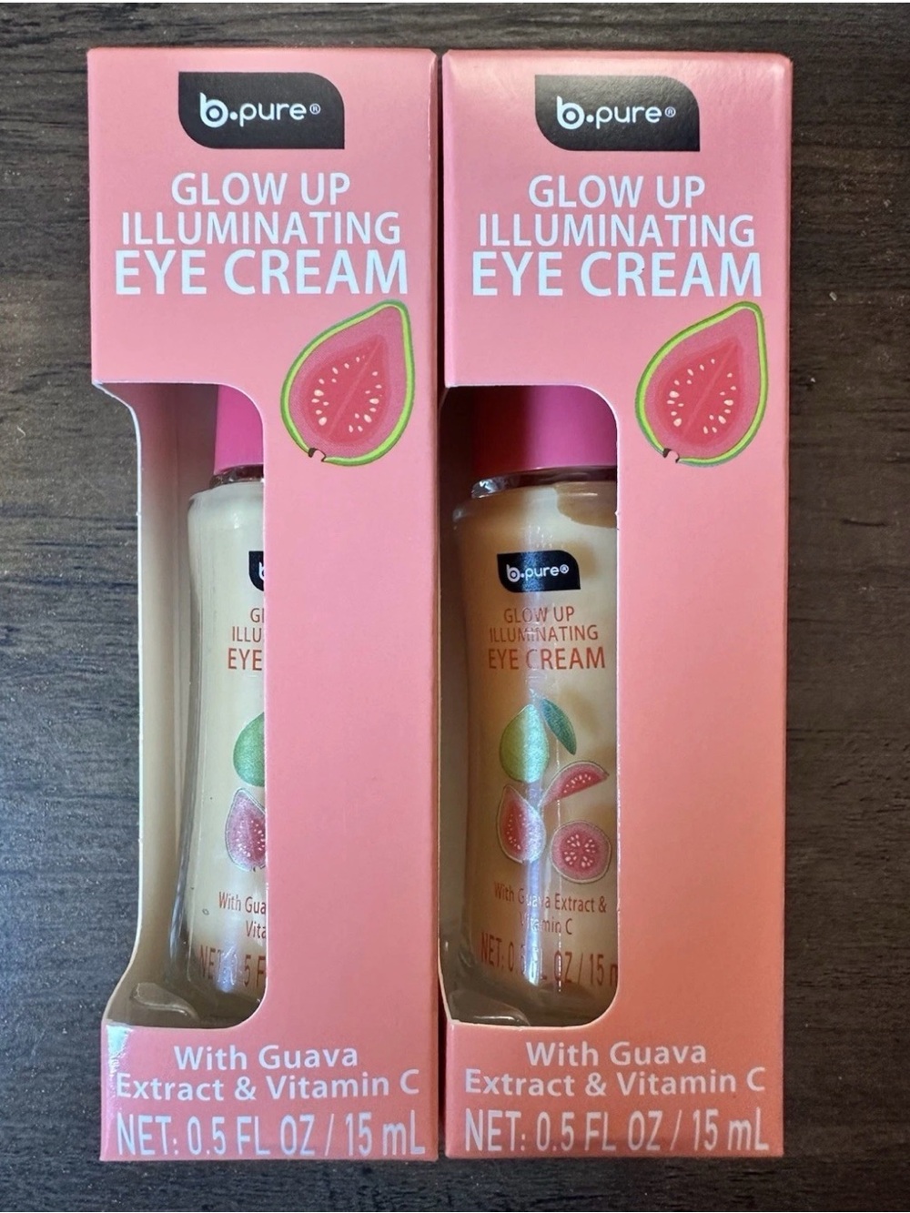 B Pure Glow Up Illuminating Eye Cream With Guava Extract & Vitamin C 2pk NEW